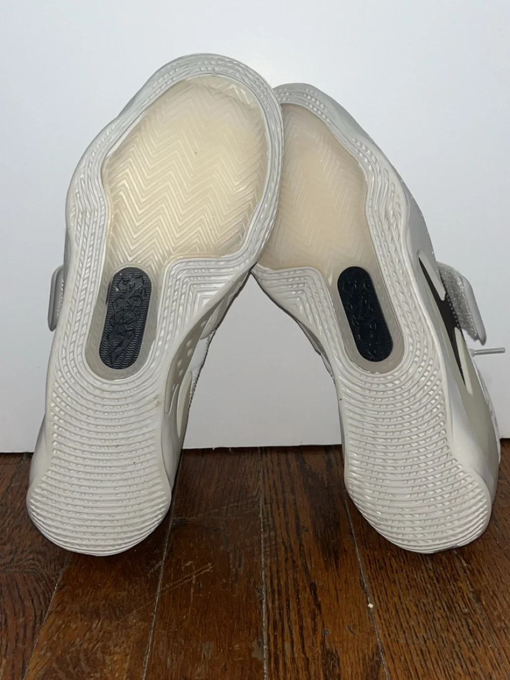 Jordan Kids White and Light Gray High-Top Sneakers with Strap